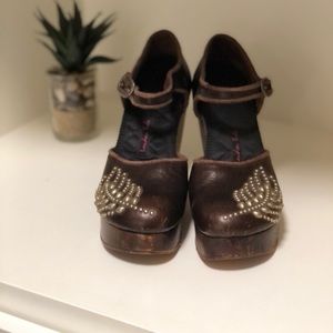 London Sole bohemian wedges.